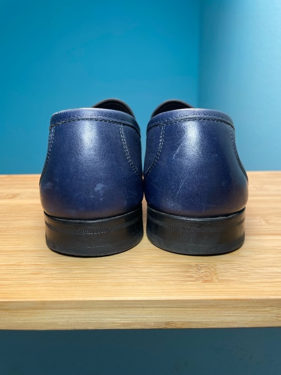 Salvatore Ferragamo Gancini Bit Loafers Mens 8.5 D Navy Blue Leather Italy EUC! main image 9